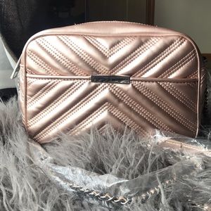 ZARA Quilted Rose Gold Cross Body Bag